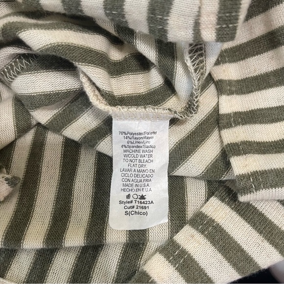 Final Touch Women’s Size Small Green and Cream Top - Picture 9 of 9